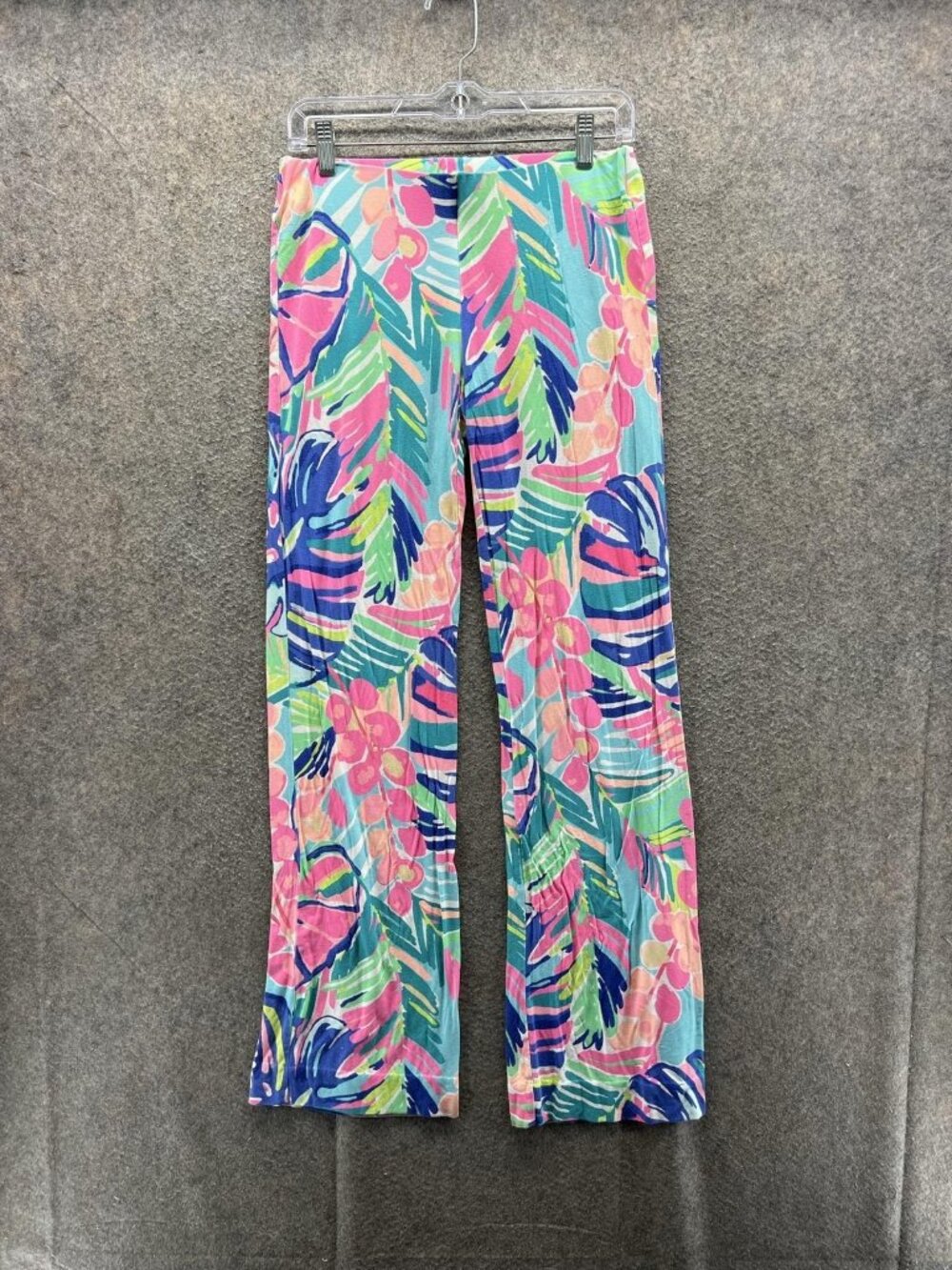 Lilly Pulitzer Sweatpants Womens Small Multicolor Floral Jersey Wide Leg Stretch